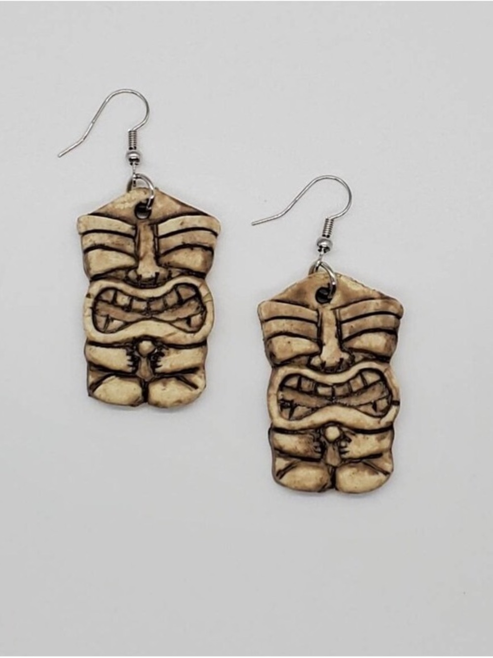 Handcrafted Tiki Dangle Earrings by Forgotten Idols